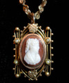 Victorian Stone Cameo Necklace