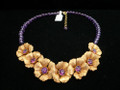 Vintage Flowers & Amethyst Gemstone Necklace