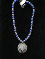 Blueberry Jade & Pewter Vintage ReCreation Necklace
