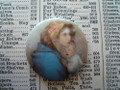 Limoges Style Glass Mother and Child Transfer Cameo Cabochon 30mm