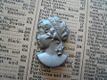 Silver Glass Ladies Silhouette Cameo Cabochon 30x20mm