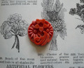 Coral Molded Glass Floral Cabochon 20mm