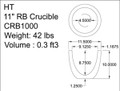 11.5" Round Bottom Crucible CRB1000