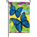 Bright Blue Butterflies: Garden Flag