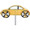 24" Yellow VW Beetle: Vehicle Spinners (26833)