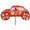 22" Orange VW Hippie Mobile: Vehicle Spinners (26831)