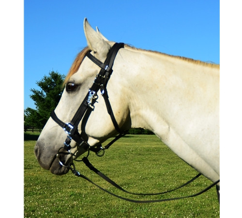 HORSE SIZE Any Color HALTER BRIDLE w BIT HANGERS & REINS made from Beta ...