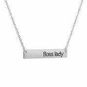 Stamped Boss Lady Pendant Necklace