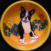 Oreo Cookie Boston Terrier Hand-Painted Bowl