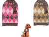 Argyle Scarf Dog Sweater in Pink or Beige