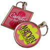 Pink Girly Flower Pet ID Tag