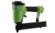 Offering the widest fastener length range, the Grex 9040 has the power to drive 1-9/16" narrow crown staples into hardwoods. Ideal for case and cabinet construction requiring various fatener lengths. The flexibility of this tool also includes a quick release nose cover to remove jams and an adjustable depth of drive dial to set fasteners flush with the workpiece.
Suggested Applications:
Case construction, Corners and blocks, Heavy cabinet work, Hardwood shelving fixtures, Installation of light trim moldings and pre-finished paneling, Plywood assembly, Underlayment, Sub flooring, Crate and pallet construction, Fencing, Lattice