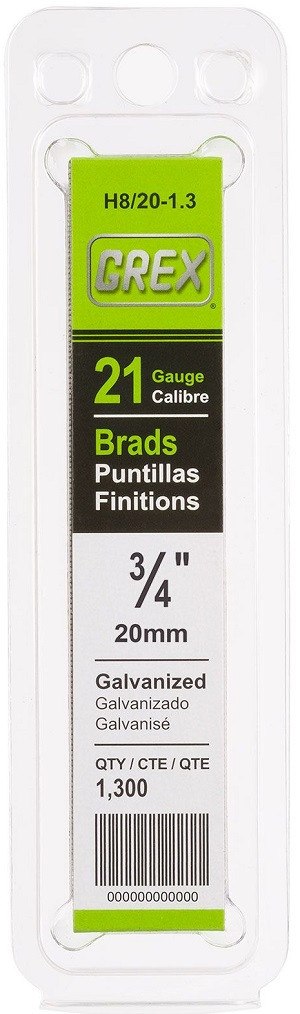 GREX 21 GAUGE ~ SLIGHT HEAD PINS (1.3/M) H8/20L - 3/4