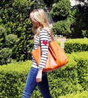 FRENCH STRIPE HEART TATTOO PULLOVER