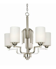 Brushed Nickel 5 Bulb Chandelier
