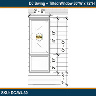 DC Swing + Tilted Window 30"W x 72"H