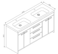 Matte Black Vanity Cabinet with Mirror