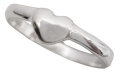 Sterling Silver .925 Polished Heart Baby Ring Size 1
