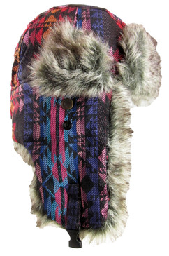 Dakota Dan Native Trooper Ear Flap Winter Faux Fur Eskimo Hat Twilight