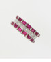 Stack of two Ruby Baguette Bands and 
a Diamond Princess Cut Band...