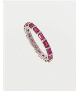 Ruby Baguette Eternity Band. 18K White Gold.          Esther Gallant Collection.