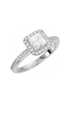 Princess Diamond Halo Ring