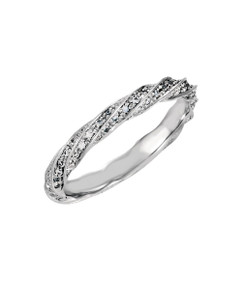 Diamond Swirls Wedding Band nestles up to the Diamond Swirls Engagement Ring, or lovely as a beauty on its own. 14K