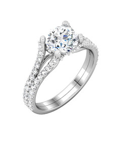 Soaring Diamond Prongs Ring in Platinum.