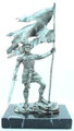 6" Pewter Captain Moroni on a Marble Base