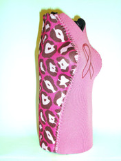 Bottle Koozie ~ Pink/Cheetah Pink Ribbon  ~ 22314