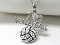 Volleyball-I Love Necklace
