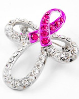  Breast Cancer Awareness Pink Ribbon Cross Brooch