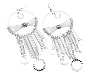 Hammered Chain Hoop Earrings