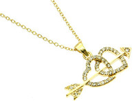 Hearts N Arrows Necklace & Earring Set-Gold