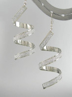 Silver Spiral Twist Earrings