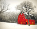 Red Barn in Snow, near East Amana, IA 