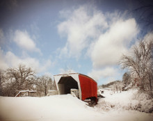 Covered Bridge on Snowy Morn, Winterset, IA