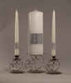 Rhinestone Unity and Taper Candles and Stand