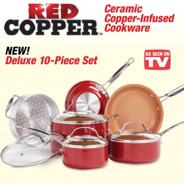 red copper cookware set