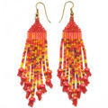 Orange Confetti - Beaded Earrings