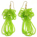 Lime Tassel - Beaded Earrings
