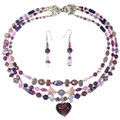 Purple Heart - Beaded Necklace Set