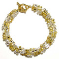 Gold & Silver Spiral - Beaded Bracelet