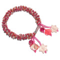 Embellished Peony Pink - Beaded Bracelet