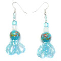 Blue Hand Painted Lampwork - Beaded Earrings