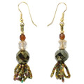 Faceted Bronze - Beaded Earrings