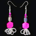 Sizzling Hot Pink - Beaded Earrings