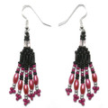 Black & Rose Pearl - Beaded Earrings