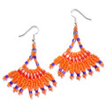 Orange Spice Fan - Beaded Earrings