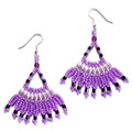 Lucious lavender - Beaded Fan Earrings